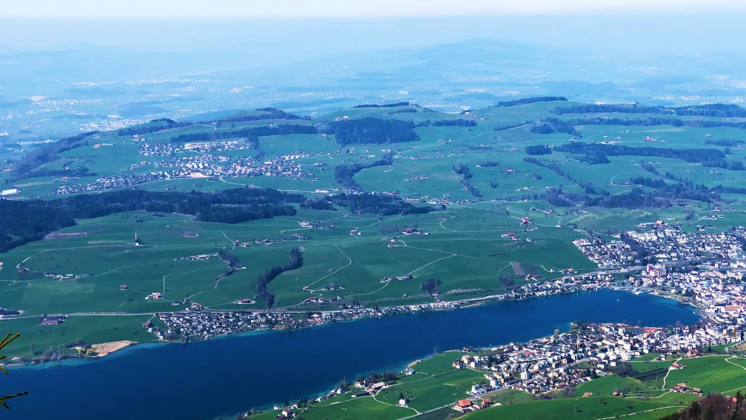 Vue depuis le Rigi sur Küssnacht am Rigi et le bras de lac de Küssnacht