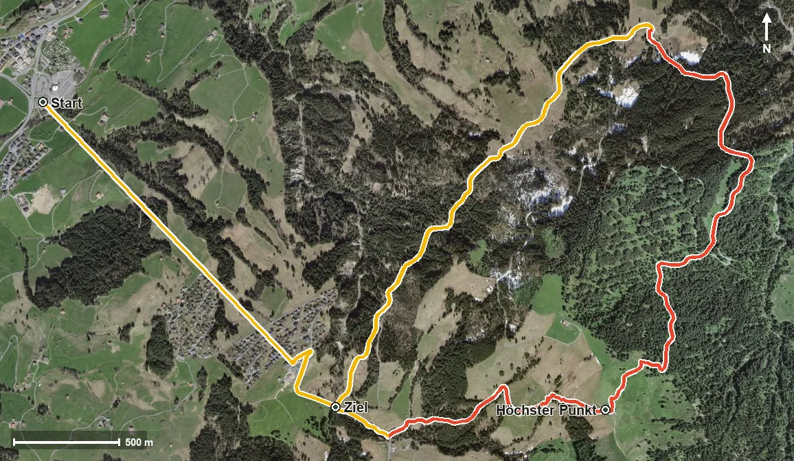 Luftbild Bergwanderung Mäderen