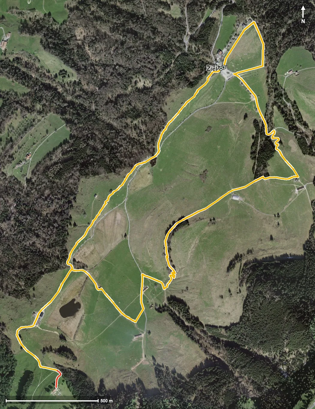 Luftbild Chugelbahnen-Weg Seebodenalp