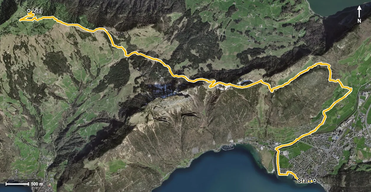 Luftbild Etappe: Brunnen - Rigi-Scheidegg | Schwyzer Tal- &amp; Gipfeltour