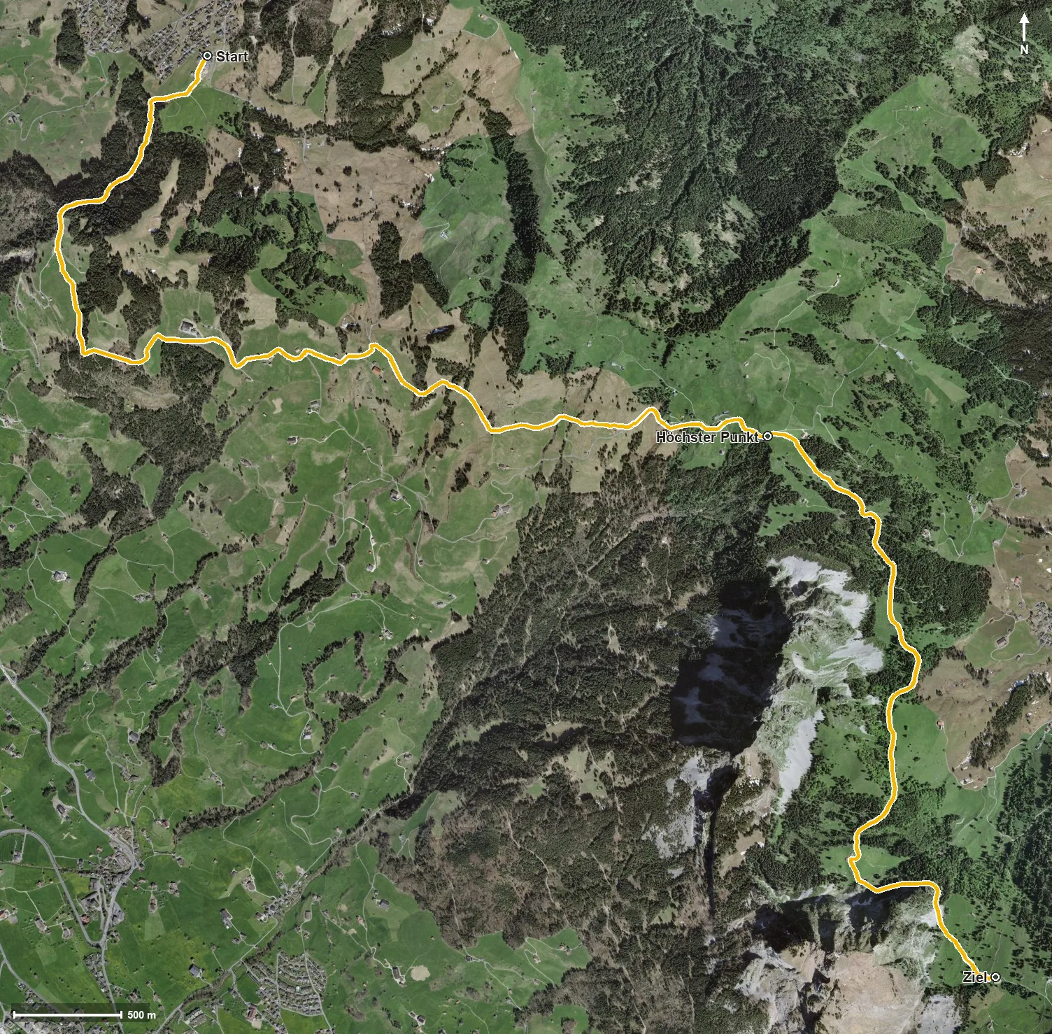 Luftbild Etappe: Mostelberg - Mythen - Holzegg | Schwyzer Tal- &amp; Gipfeltour