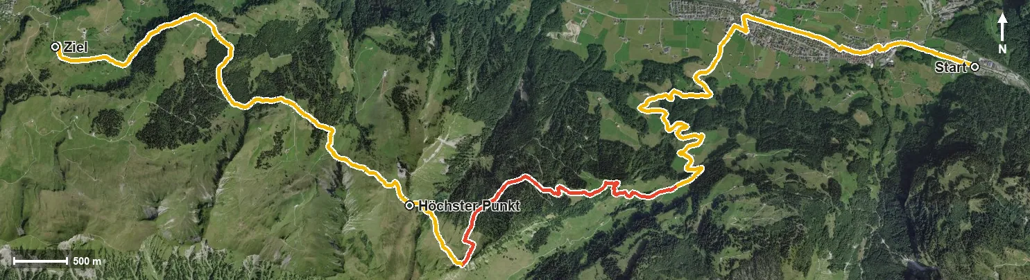 Luftbild Etappe: Muotathal - Wannentritt - Stoos | Schwyzer Tal- &amp; Gipfeltour