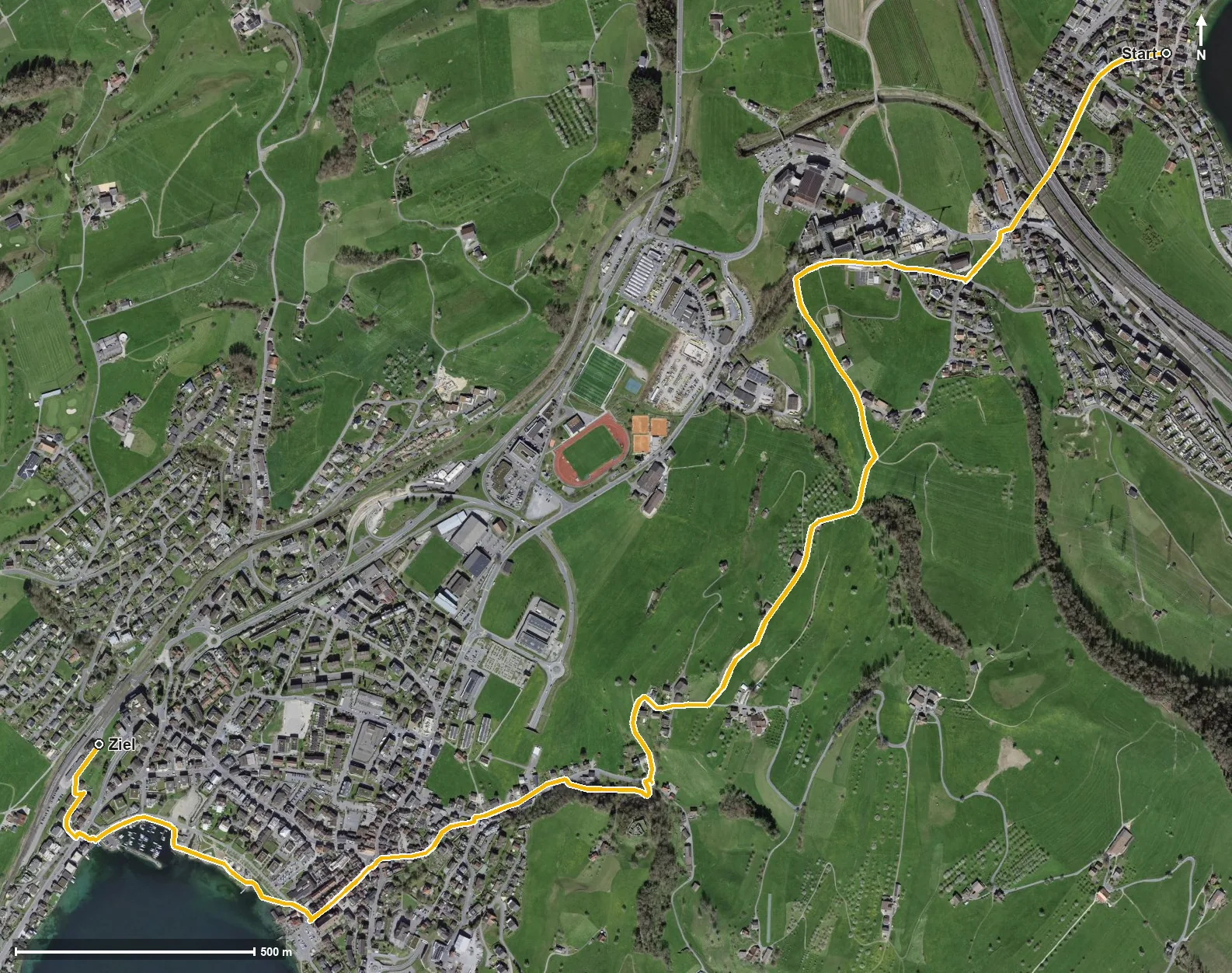 Luftbild Historische Spazierwanderung Hohle Gasse