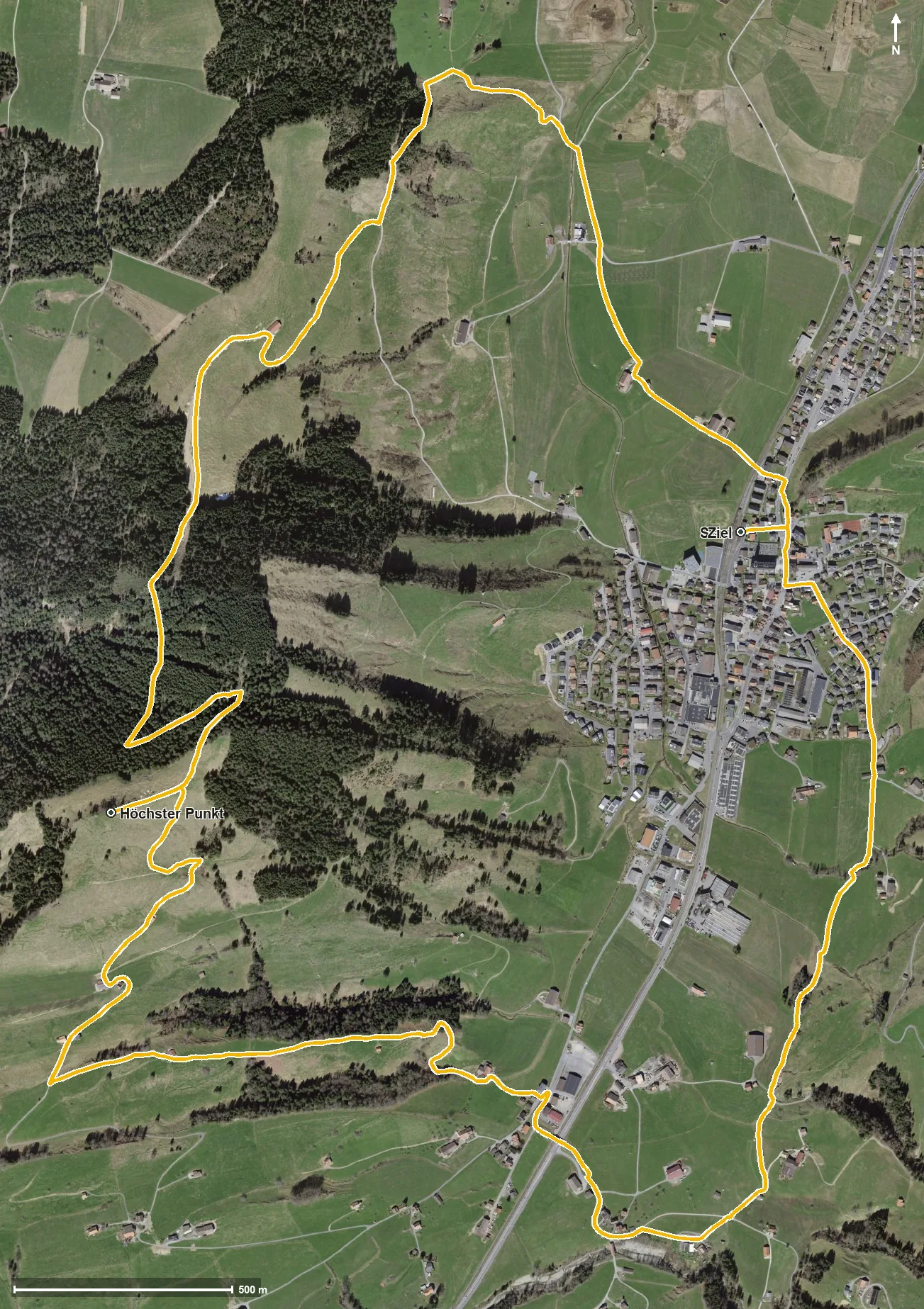 Luftbild Krafthweg Rothenthurm - mit Krafth über den Morgartenberg