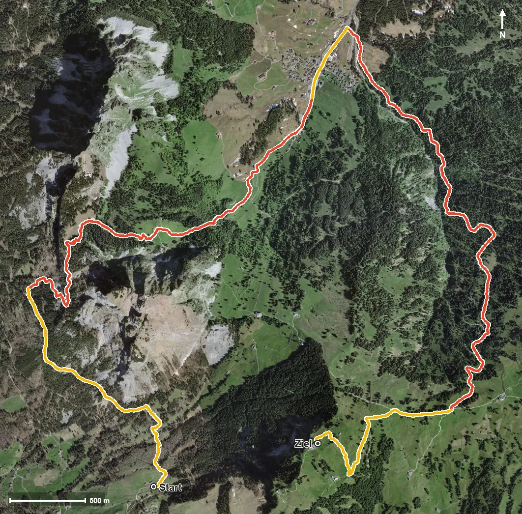 Luftbild Mythen-Naturrundweg (sportliche Variante)