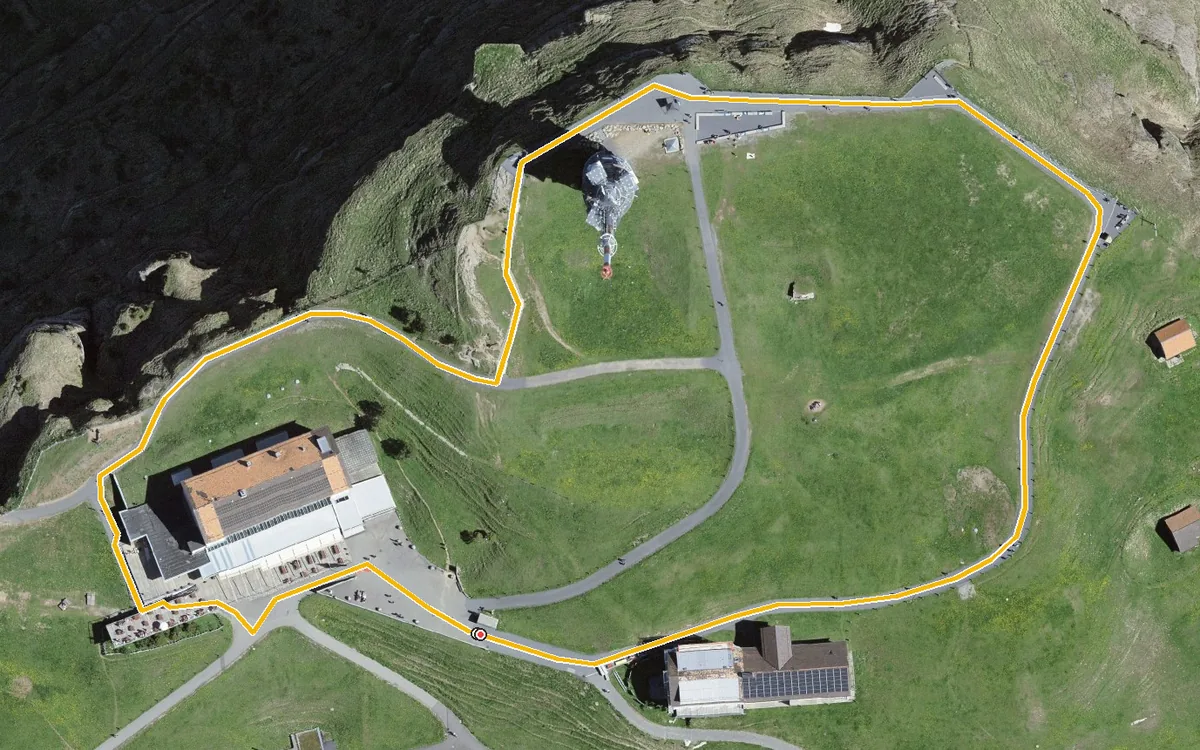 Vista aerea con il percorso tracciato: Breve giro sul Rigi Kulm