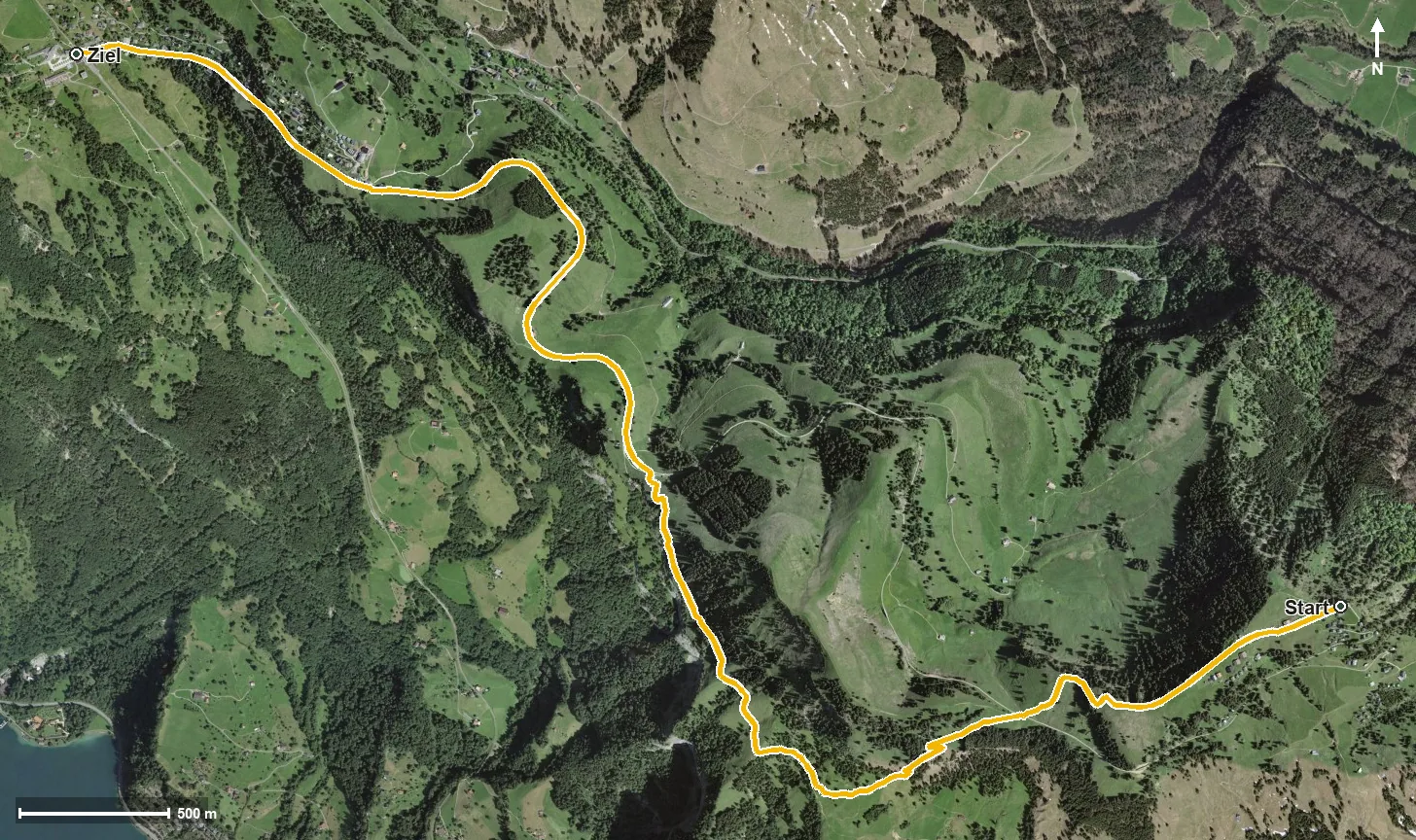 Luftbild Etappe: Rigi Scheidegg - Rigi Kaltbad | Schwyzer Tal- &amp; Gipfeltour