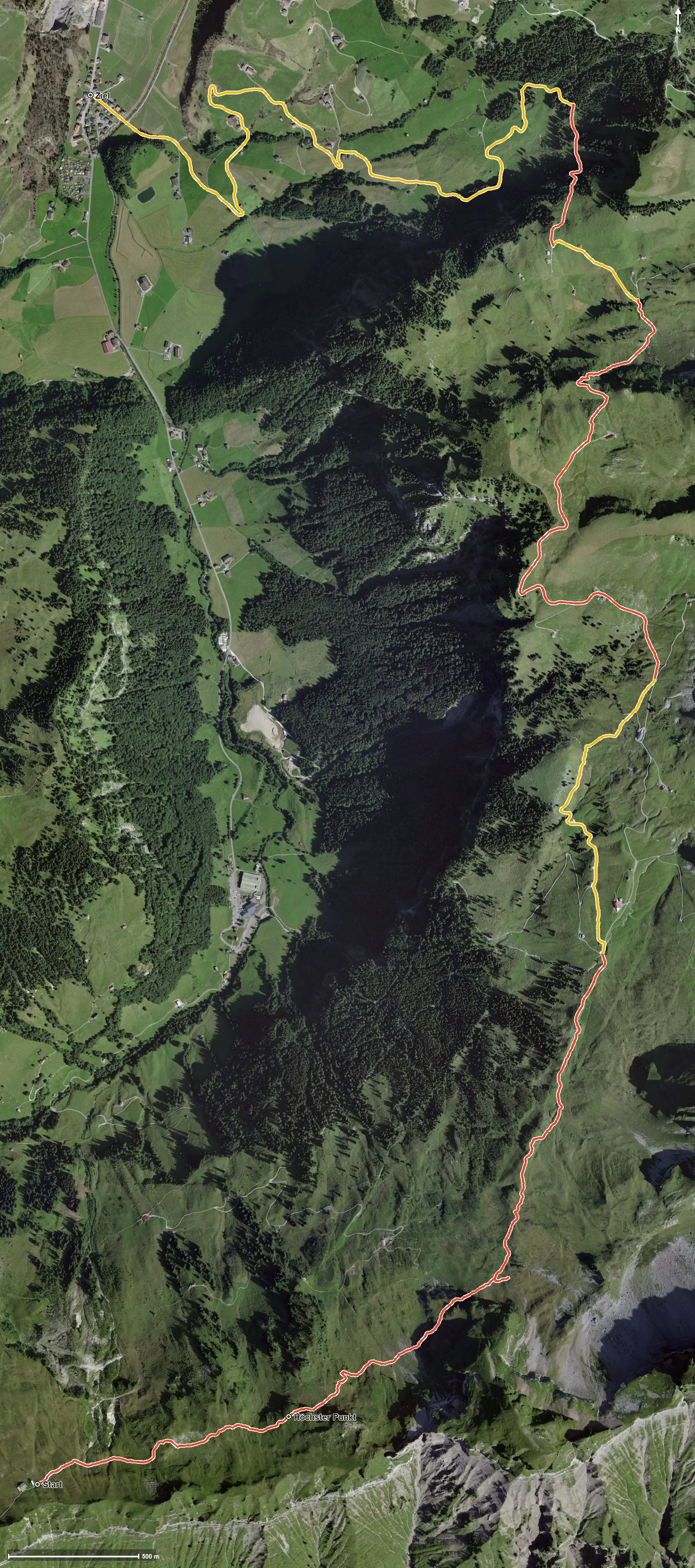 Luftbild Wanderung zur Eishöhle Wannenalp